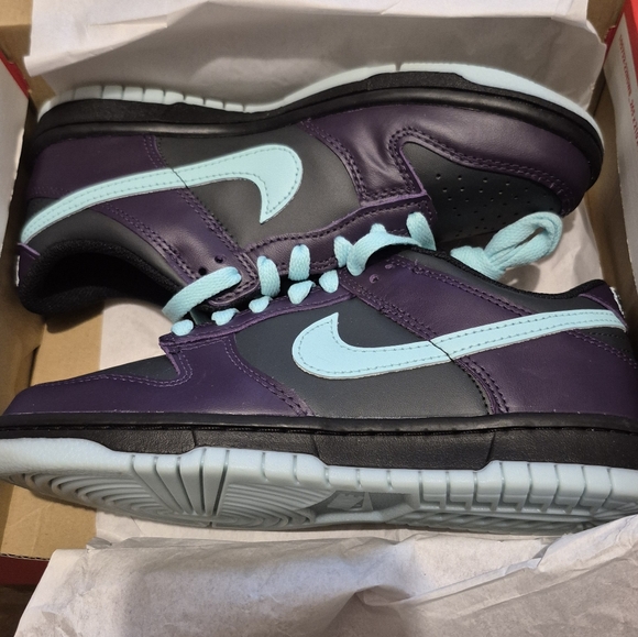 Nike Other - Nike Dunk Low Black and Teal Sneakers Grade School Boy size 5
